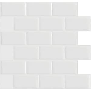 HWSYBTZJM Tegelstickers, Wandsticker Zelfklevende Milieubescherming Tegelsticker Muursticker Tegels Voor Keuken/Badkamer-30cmX30cm (Wit-4 Stuks)