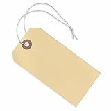 Tags with Elastic String Attached - #5, 4 3/4" x 2 3/8" Box of 100 Large Label Tags with String and