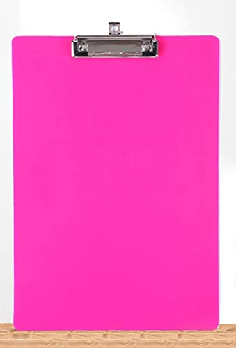 Clip Board Exam Pad Premium Quality and Flexible Plastic clipboard Color- Pink