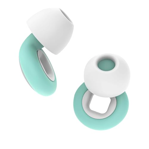 Fictor-Tapones Oidos Ruido Dormir -Tapones Para Dormir, Earloop, Estudiar, Dormir, Viajar, Tapones para los oidos con bucle, Earplugs, cancelacion de ruido (VERDE Y BLANCO, talla única)