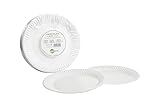 platos plastico duro decorados Revestimiento de PET 100 platos de papel de 18 cm de diámetro, biodegradables, compostables, desechables, vajilla de cartón
