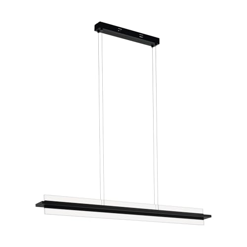 Image of Eglo LED Pendant lamp Spadafora, 2 Flames Hanging lamp dimmable, Pendant lamp, Minimalism in Aluminium and Plastic, Dining Table lamp, Living Room lamp Hanging in Black, White, Clear