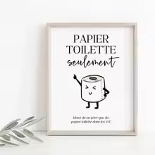 Peinture sur toile amusante pour salle de bain décoration murale WC