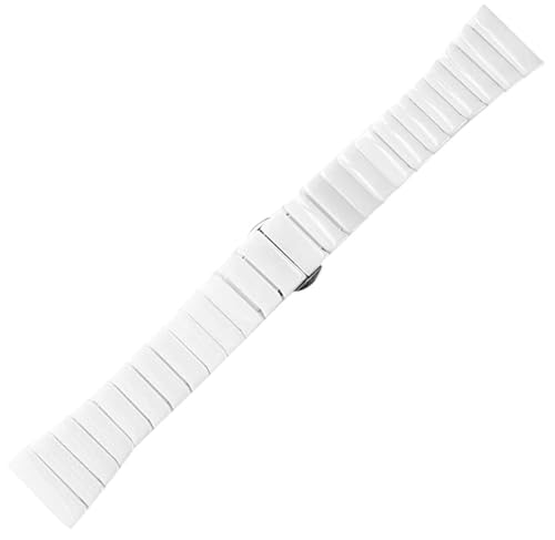Bracelet céramique pour Samsung Watch 7 FE et Galaxy 6 5 4 blanc maille fine 20mm