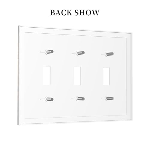 Decorative Light Switch Cover Plate Retro Brown Wood Barn Door Vintage Farmhouse 3 Gang Wall Plate Oversized Triple Toggle Switch Cover Plate Jumbo Faceplate