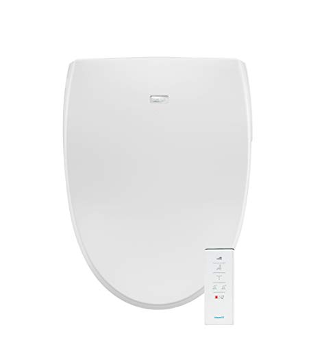 Bio Bidet A8 Luxury Class Bidet Toilet, Dual Sided Wireless Remote, Adjustable Heated Seat, Warm Water, Air Dryer, Stainless Steel Nozzle, Elongated