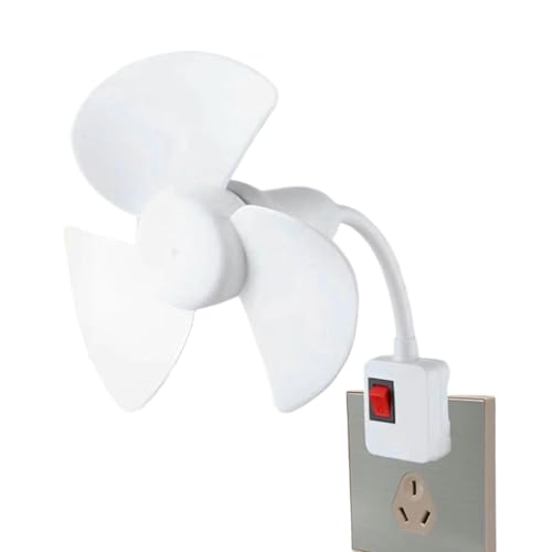 Generico Ventilador eléctrico, dispositivo refrescante eléctrico con adaptador para enchufe, ventilador portátil eléctrico – para casa, oficina, cocina, baño, dormitorio, apartamento y salón