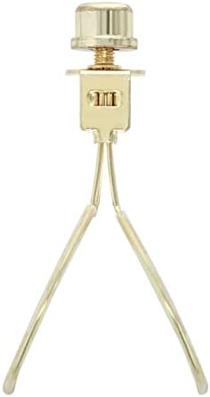 I Like That Lamp Clip On Lampshade Adapter (1 Pack), Classic Brass Gold Finish, Includes 1 Light Bulb Clip Shade Adapter, 1 Matching Finial and 2 Silicone Levellers, Fits All Standard Size Bulbs