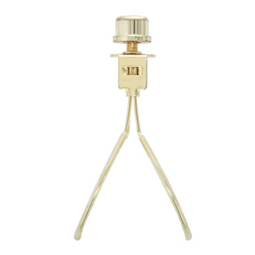 I Like That Lamp Clip On Lampshade Adapter (1 Pack), Classic Brass Gold Finish, Includes 1 Light Bulb Clip Shade Adapter, 1 Matching Finial And 2 Silicone Levellers, Fits All Standard Size Bulbs #TOP2