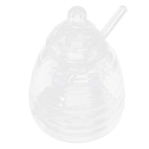 STOBAZA 1Set with Stirring Bars Transparent Honey Storage Pot for Home and Bakery Use for Hot Beverages and Bread and Design