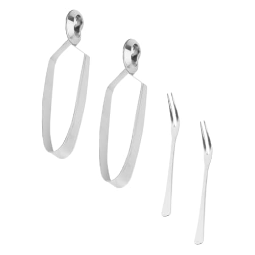 Hohopeti 4 pezzi Pinze e Forchette in Acciaio per Lumache Set Ergonomico Multifunzione per Francese Strumenti Resistenti e Pratici per Tavola