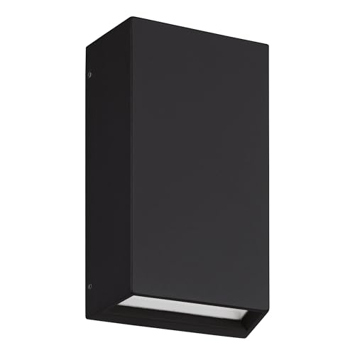 LED duvar lambası, dış mekan Spongano, dış aydınlatma, ev duvarı, dış mekan lambası, antrasit ve şeffaf cam, duvar dış mekan lambası, sıcak beyaz, IP65
