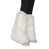 CHIZISX Disfraz de fiesta peludo para mujer, de piel sintética, cálidas, para botas, zapatos, puños, calentadores de piernas/mangas para botas, Wc