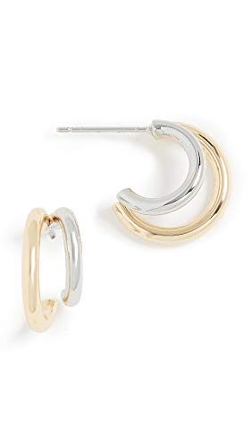 SHASHI Women's Gemini Hoops, Gold/Silver, One Size SHASHI Women's Gemini Hoops, Gold/Silver, One Size