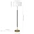 Henn&Hart 2-Light Floor Lamp with Fabric Shade in Rustic Oak/Brass/White, Floor Lamp for Home Office, Bedroom, Living Room