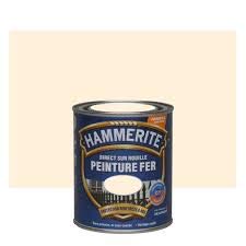PEINTURE FER DIRECT SUR ROUILLE HAMMERITE BLANC CASSÉ BRILLANT LAQUÉ 0,25L
