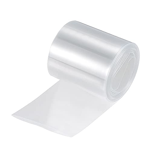 MECCANIXITY Battery Wrap PVC Heat Shrink Tubing 32mm Dia 50mm Flat 10 Feet Clear Good Insulation for Battery Pack