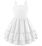 Arshiner Girls Cami Summer Dress Boho Sleeveless Casual Sundress with Pockets for 4-12 Y
