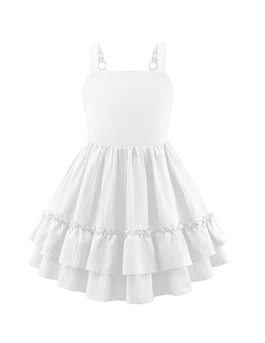 Image of Arshiner Girls Cami Summer Dress Boho Sleeveless Casual Sundress with Pockets for 4-12 Y