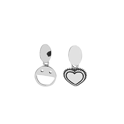 Boucles d'oreilles anti-allergie en argent 925 asymétrique pour femme