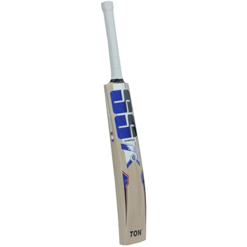 Image of SS Sky Kashmiri Willow Cricket Bat, 1200 Grams, Short Handle for Men, Premium Willow for Leather Ball, Lightweight, Strong Grip, Shock Absorption, Ideal for Professional Players