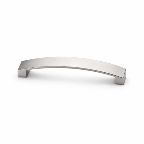 ANGSTROM 5-Pack Curved Arch Cabinet Pulls, Zinc Handle Bar 5 Inch (Brushed Nickel)