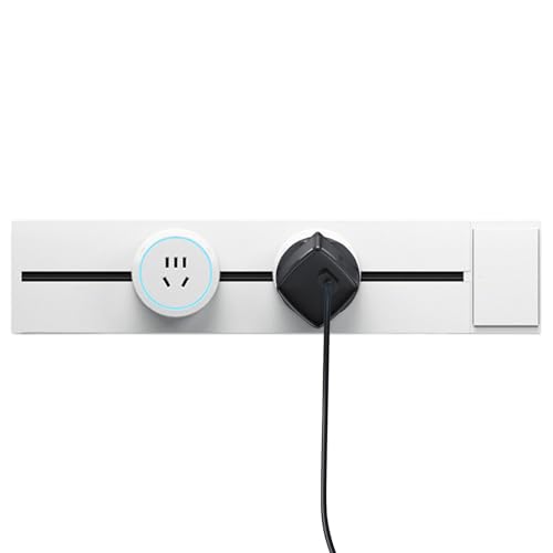 Regleta de enchufes eléctricos de carril ajustable con toma desmontable para oficina u hogar