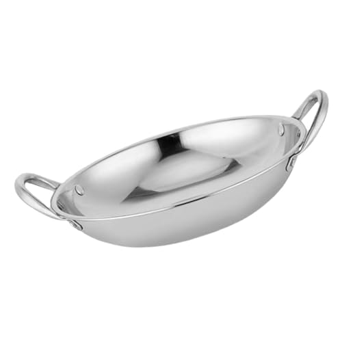 IMIKEYA Sartenes De Acero Inoxidable Olla Stock Accesorio De Cocina Olla Wok Chino Utensilios De Cocina Para La Cocina Ollas Coreanas Para Cocinar Wok De Cocina Cocina Antiadherente