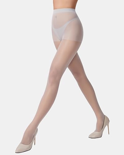 Image of leg elegant 3 Pairs 20D Women's Sheer Tights Ultra Sheer Pantyhose with Control Top