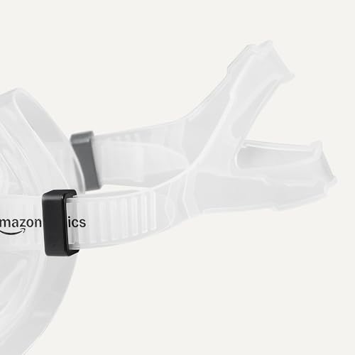 Máscara de snorkel Amazon Basics con tubo Dry-Top y bolsa de transporte para adultos, color negro miniatura 4