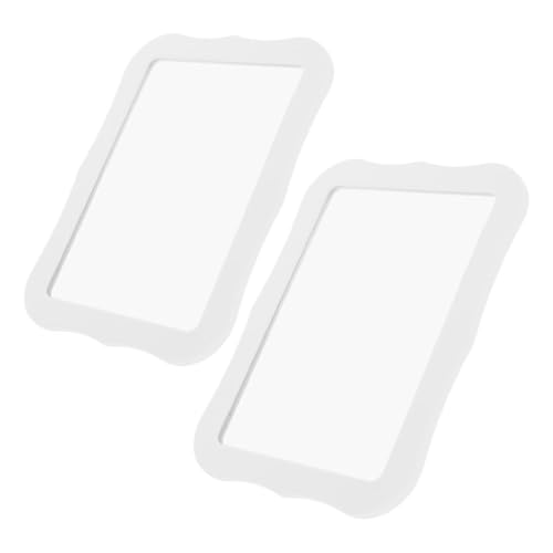 SAFIGLE 2 Espejos Magnéticos para Casillero 5X7 Pulgadas Espejo Pequeño Blanco de Alta Definición para Hogar Oficina y Escuela Accesorio Práctico para Almacenamiento y Maquillaje