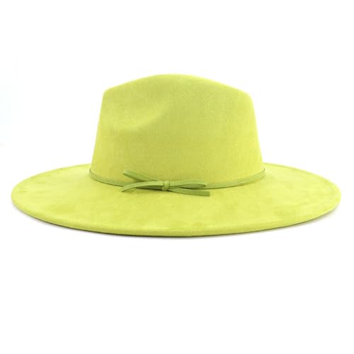 Image of Fedora Hats for Women Man with Big Wide Brim Classic Suede Panama Hat Western Outdoor hat