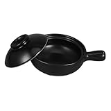 Toyvian Clay Cooking Pot With Lid High-temperature Resistant Earthenware For Stews And Rice Soup Handmade Japanese Clay Pot For Chefs And Hotel Kitchens
