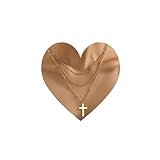 Dainty Layered Cross Pendant Necklace, Gold Plated, Triple Chain Design, Multi-Strand Religious Jewelry for Women (Style B)