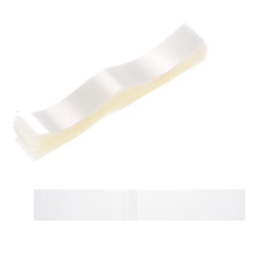 Image of PATIKIL 190x28mm PVC Perforated Shrink Bands, 1000Pcs 0.05 mm /2 Mil Thickened Heat Shrink Seal Wrap Fit for 4.25 inch-4.7 inch Cap Diameter Essential Oil Bottles Jars Cans Tin, Clear