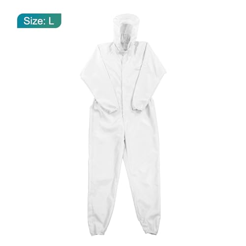 Image of MECCANIXITY ESD Lab Coat Clothing Science One Piece Clothes Elastic Cuff with Hat Hood Wear Uniform Work for Men Women