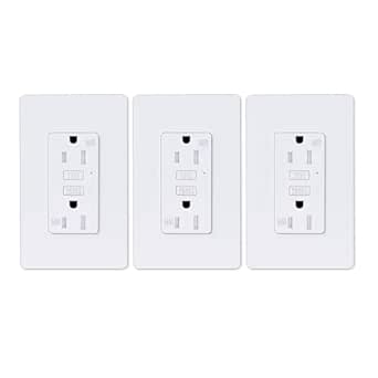 20 Amp GFCI Outlet, Tamper-Resistant GFI Receptacle With LED Indicator, Self -Test Ground Fault Circuit Interrupter, Decorator Wall Plates And Screws Included, UL Listed, White5 Pack - View #4
