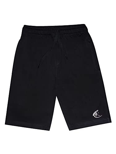 Image of KiddoPanti Boys Solid Knee-Length Basic Short | 100% Cotton Knit Fabric | Comfortable Fit with Elastic Waistband and Functional Drawcord | 2 Front Pockets Half Pant | Boys Shorts
