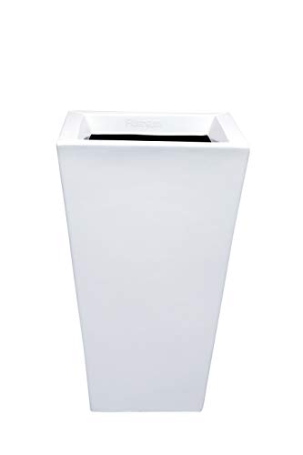 S E Fibereum Standard White Colour Frp Flower Pot 24 X 14 Inches. Home Decoration Flower Pot, Outdoor And Indoor, Balcony Gardening, Pots With Optional Drainage Hole (Free Pebbles) Super