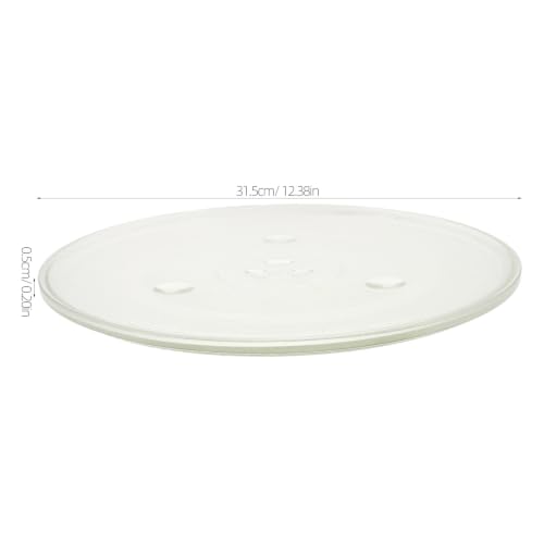 Zerodeko 2 szt. wymiennych szklanych talerzy obrotowych do mikrofalówki, 12,4"/31,5 cm, odpornych na ciepło, szklanych tacek zapewniających bezpieczne użytkowanie, akcesorium nadające się do