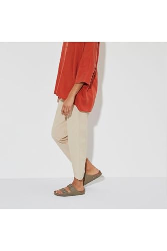 Image of Birkenstock Arizona SFB Mules /Clogs Women Gold Mules Shoes, Faded Khaki, 10 US