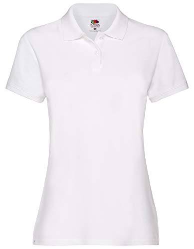 Polo-Shirt * Lady-Fit 65/35 Polo * Fruit of the Loom, Weiss, L