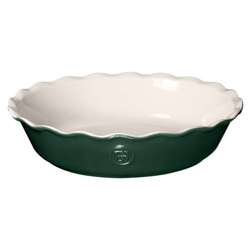 Image of Emile Henry Modern Classics 9 inch Deep Pie Dish for Pies & Quiches, Evergreen