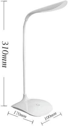 Image of IDOLESHOP Rechargeable LED Touch On /Off Switch Ultra Slim Study Table Lamp (White)