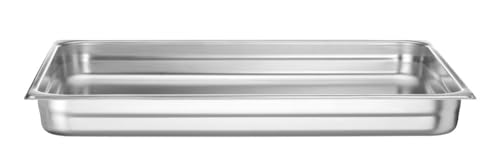 HENDI Gastronormbehälter, Temperaturbeständig von -40° bis 300°C, Heissluftöfen-Kühl- und Tiefkühlschränken-Chafing Dishes-Bain Marie, 19L, GN 2/1, 650x530x(H)65mm, Edelstahl 18/10
