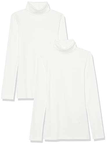 Image of Amazon Essentials Women's Slim-Fit Stretchy Layering Long Sleeve Knit Rib Turtleneck Top (Available in Plus Size), Pack of 2