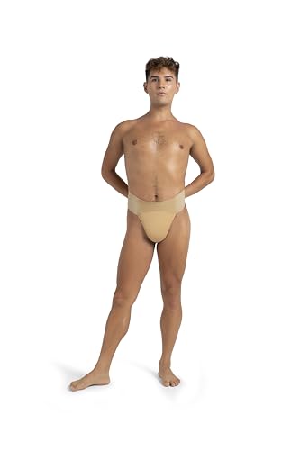 Capezio Men's Quilted Cotton Panel Thong Dance Belt, Natural, X-Large