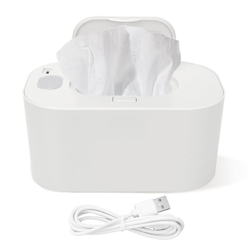 Portable Wet Wipes Heater, Constant Temperature Large Capacity Wet Wipes Dispenser Household Wet Wipe Wamer for Babies (White)