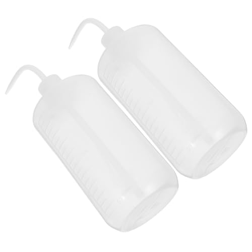 HEALSOPTHY 2個 プラスチック製洗浄ボトル 目盛り付き湾曲ノズル付き 園芸用植物散水ラボ対応 精密計量と使いやすいスクイーズボト 再利用可能