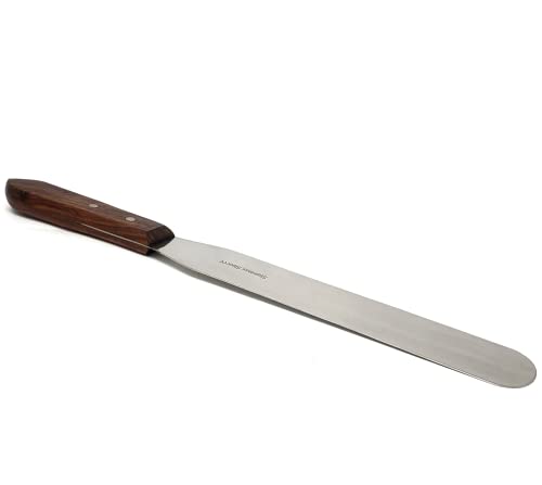 Stainless Steel Lab Spatula with Wooden Handle, 10" Blade, 1.5" Blade Width, 15.2" Total Length